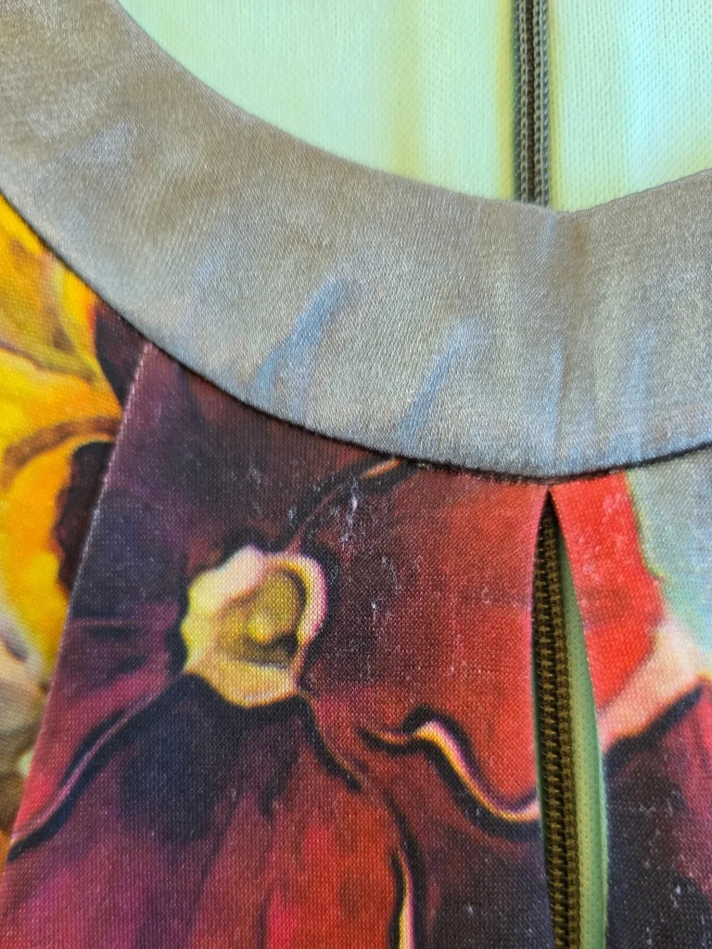 Pansy floral dress 8 sleeveless fit/flare key hole neck satin trim event summer - Picture 12 of 12